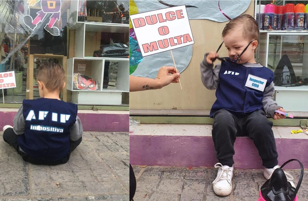 Terror de verdad en Córdoba: un nene se disfrazó de agente de Afip y se hizo viral