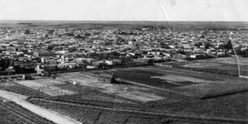 Vista aérea de las primeras cuadras de la calle Villanueva. década de 1920
