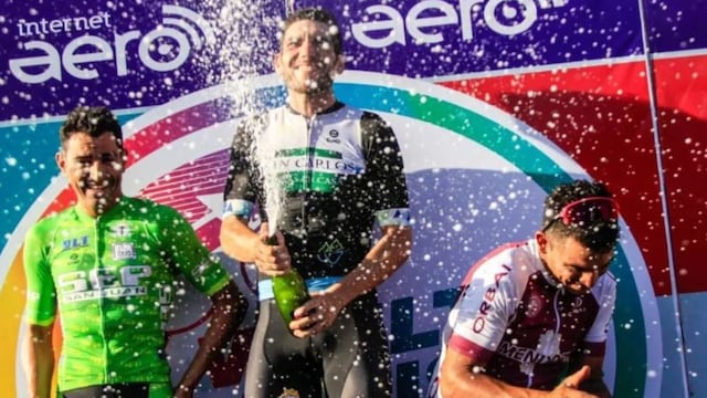 Matías Lisa, ganador de la quinta etapa de la Vuelta Ciclística de Mendoza.