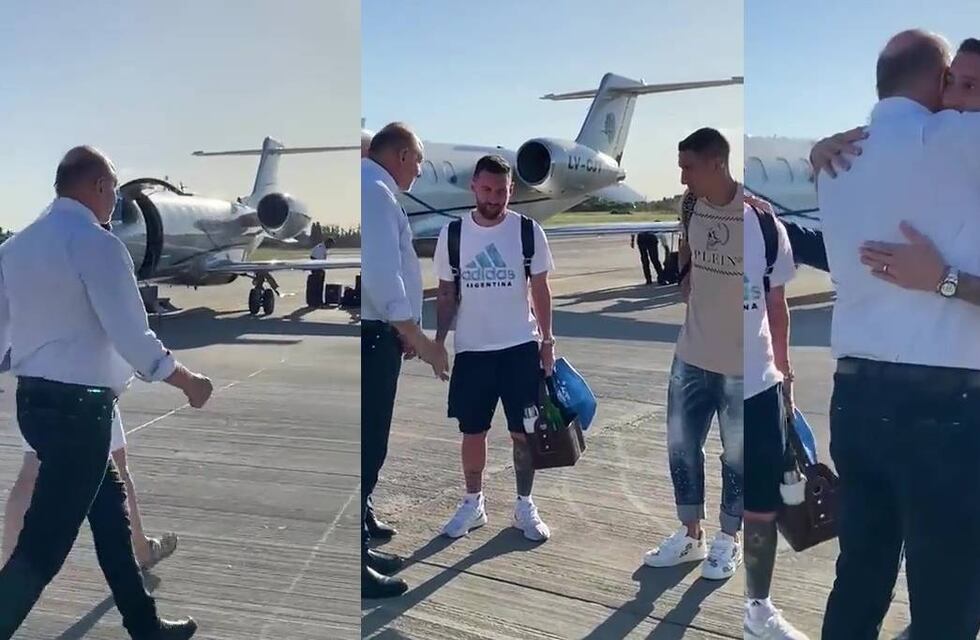 La exclusiva: Omar Perotti saludó a Lionel Messi y Ángel Di María en Rosario