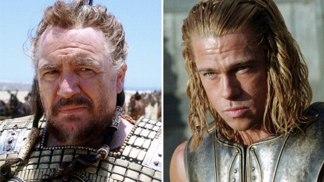 Brad Pitt y Brian Cox en el film "Troya"