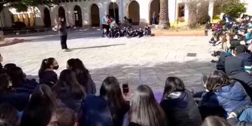 Manifestación de alumnos en el Colegio Nacional de San Luis