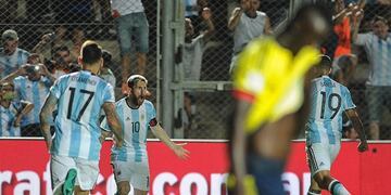 Argentina venció a Colombiano 3 a 0 en el estadio Bicentenario, encuentro disputado en noviembres de 2016, donde Messi fue la figura.