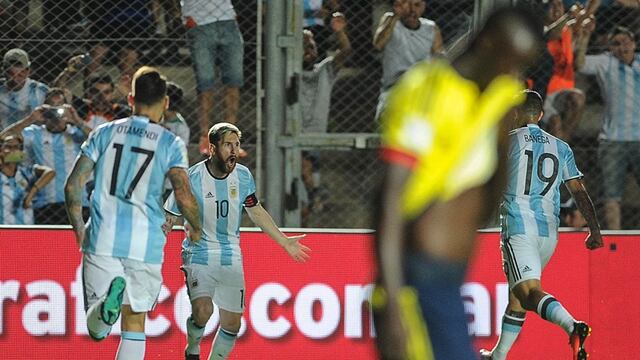 Argentina venció a Colombiano 3 a 0 en el estadio Bicentenario, encuentro disputado en noviembres de 2016, donde Messi fue la figura.