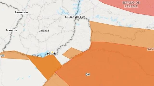 Alerta meteorológica en Misiones: se espera tormenta de granizo en el sur y centro de la provincia.