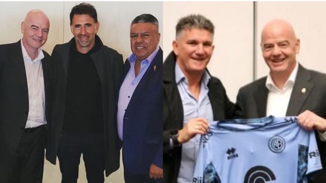 Talleres, Belgrano e Instituto con Infantino. El presidente de Fifa fue invitado a la reunión de Liga Profesional y el Luifa Artime le obsequio una camiseta del Pirata (IG: @rodrigescribano y luifaartime).