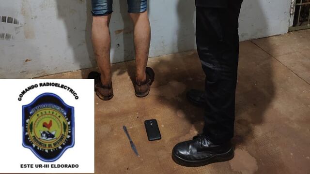 Acusado de robar un celular a punta de cuchillo en Eldorado fue detenido.