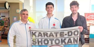 Arturo Ríos y Facundo Chanquía emprendieron viaje rumbo al Mundial de Karate en Japón.