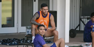 Emanuel Reynoso y Nahuel Bustos. La dupla que ilusiona a los hinchas de Talleres (Prensa Talleres).