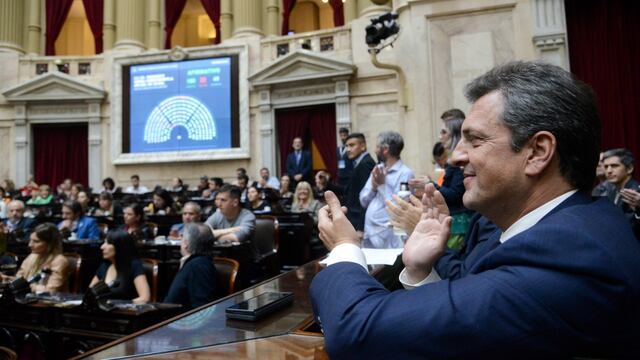 Sergio Massa en la sesión de Diputados por el Presupuesto. Piden que esté en el debate del Senado.