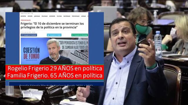 Casaretto acusó a Rogelio Frigerio de estar en política desde hace 29 años.