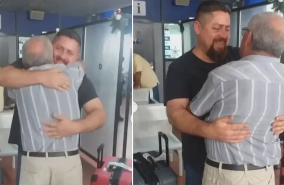 Emotivo reencuentro de Año Nuevo en San Juan: padre e hijos se volvieron a abrazar tras 25 años