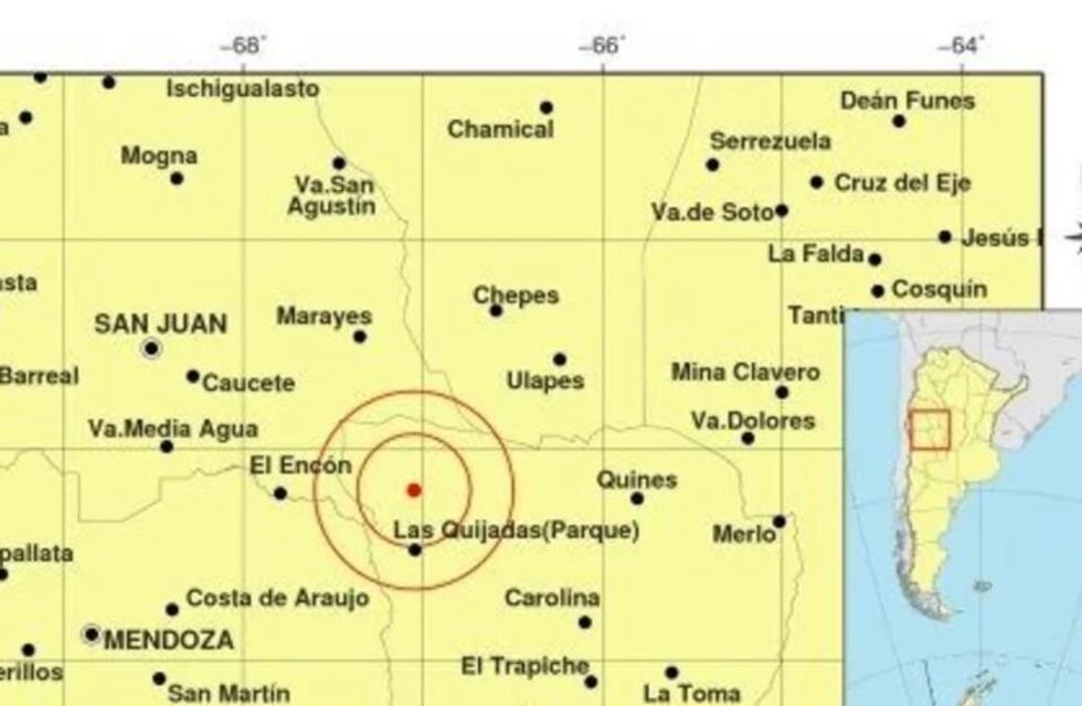 Temblor en las Sierra de las Quijadas de 2,6 grados