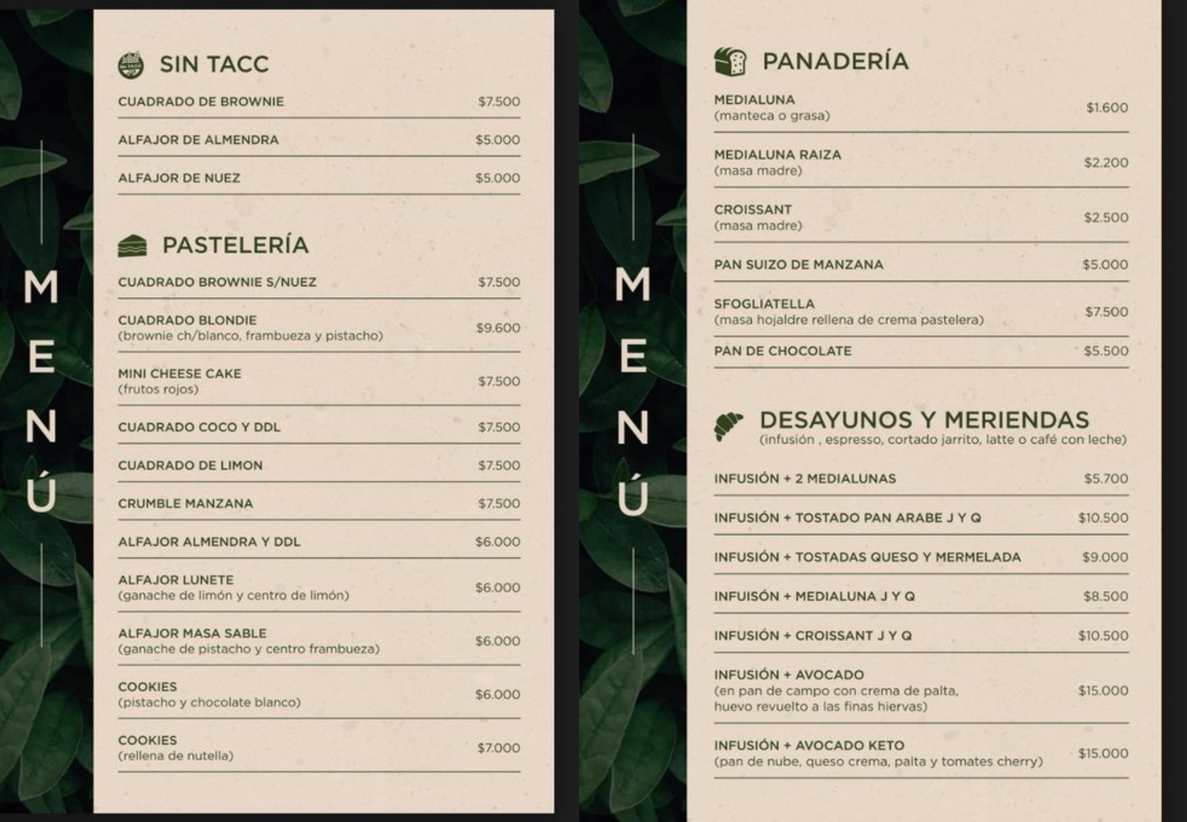 Pastelería y opciones para desayunar.