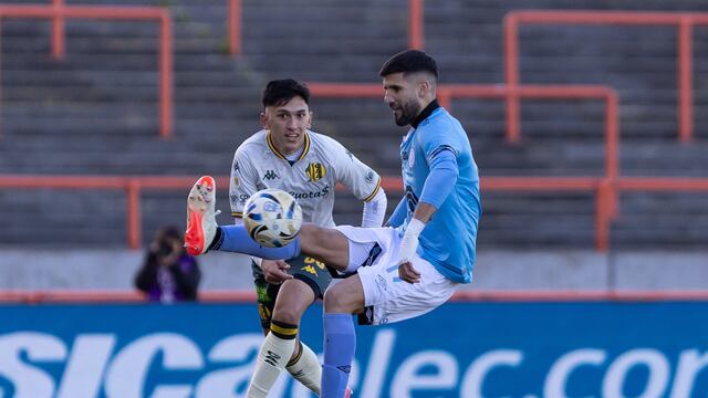 Lisandro López, ante Aldosivi. (Prensa Belgrano).