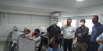 El Intendente de Jesús María visitó el Centro de Monitoreo de Seguridad de Carlos Paz.