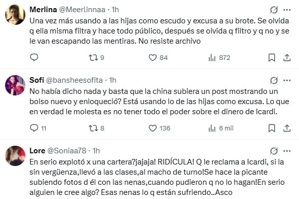 Cibernautas en contra del accionar de Wanda Nara.