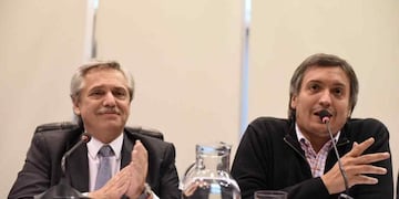 Diputados. Alberto Fernández y Máximo Kirchner. (Clarín)
