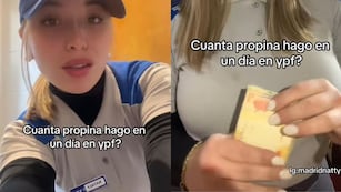 Una playera de YPF mostró en TikTok los miles de pesos que recibe de propina en un día.