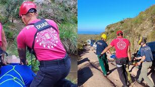 Personal del DUAR rescató a una mujer que cayó 30 metros en el puente colgante de Copina (La Voz)