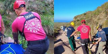 Personal del DUAR rescató a una mujer que cayó 30 metros en el puente colgante de Copina (La Voz)