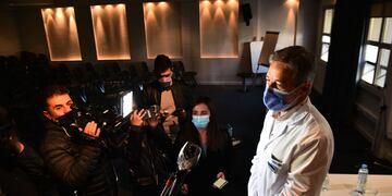 Cirugía del gobernador Juan Schiaretti Parte médico y conferencia de prensa en el Sanatorio Allende.