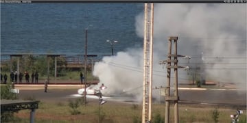 Posadas: incendio en el Puente Internacional vuelve a alertar sobre el peligro del contrabando de combustible.