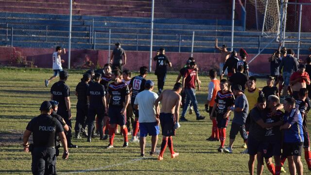 Los incidentes se dieron en el final del partido / Gentileza Prensa Andes Talleres.
