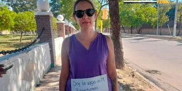 Belén Barrera, la docente agredida por Ricardo Quintela en la manifestación.