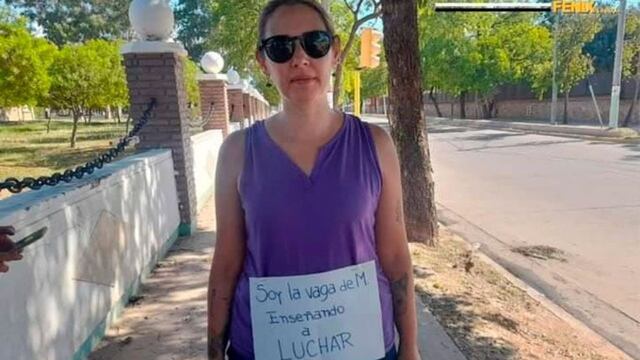 Belén Barrera, la docente agredida por Ricardo Quintela en la manifestación.