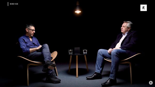 Alberto Fernández en Caja Negra, el ciclo de entrevistas de Filo News. (Foto: Captura de video)