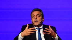 Sergio Massa durante la Convención Anual de la Cámara Argentina de la Construcción, en La Rural. Foto: Clarín