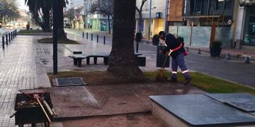 Limpieza en el Bv. Santa Fe