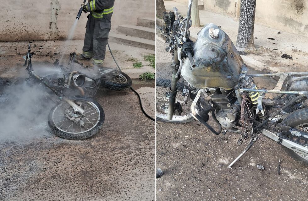 Tensión en barrio Villa La Lonja: agredieron a uniformados y quemaron una moto de la Policía de Córdoba