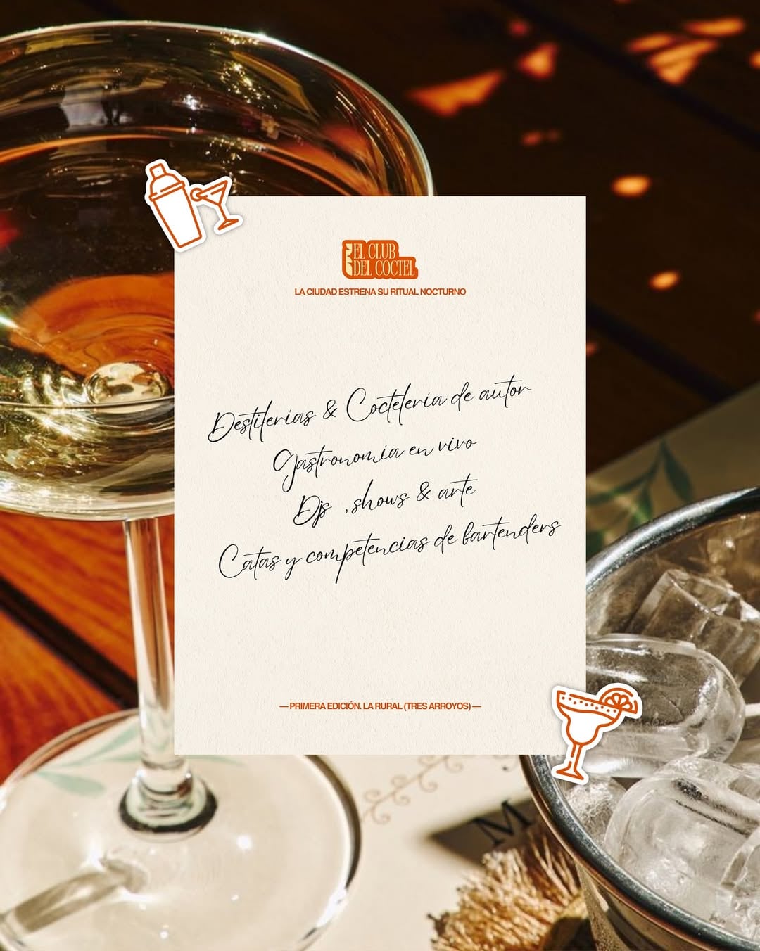 Club del Cóctel: llega a Tres Arroyos un evento inédito dedicado a la coctelería