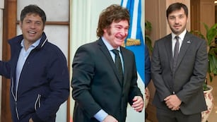 Kicillof, Milei y Torres.