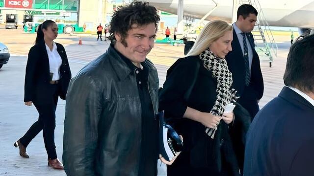 Javier Milei, el día de su partida a Davos.