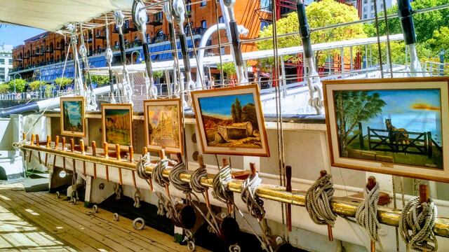 Hugo Álvarez declarado Ciudadano Ilustre de la Ciudad de Pérez. Pasó de exponer sus obras en la Fragata Libertad a viajar en ella (Hugo Álvarez)