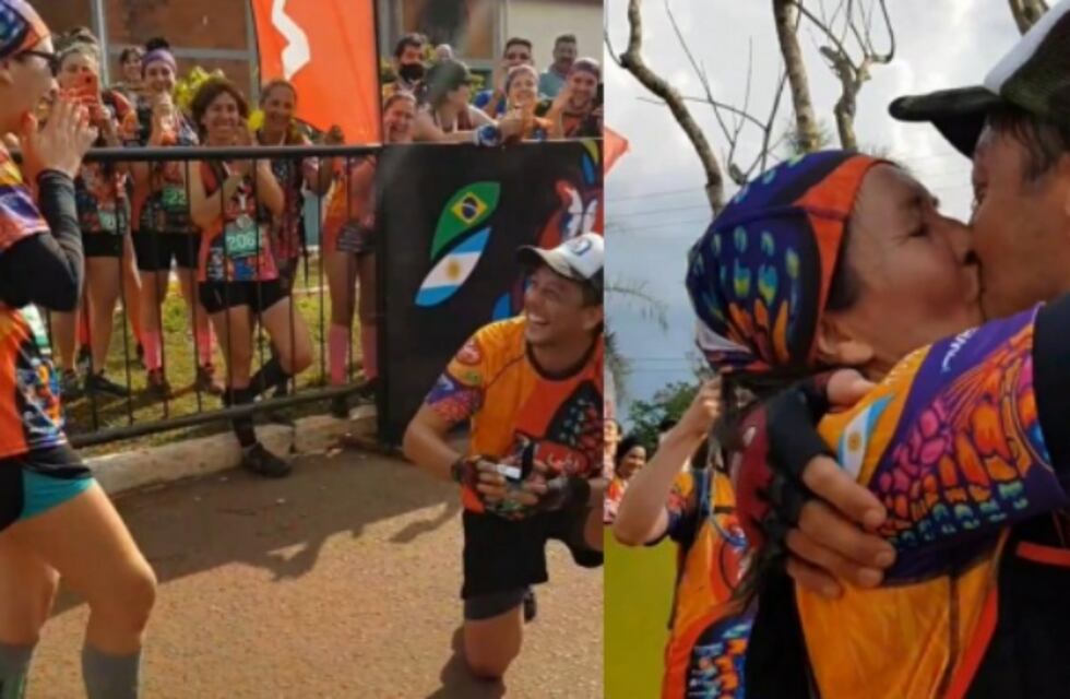 Finalizó el Ultra Maratón Yaboty en El Soberbio con una romántica propuesta de casamiento