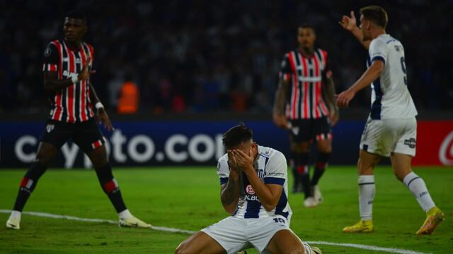 Toda la emoción de Ramiro Ruíz Rodríguez por el gol que abrió el caminio de otra victoria de Talleres sobre el São Paulo (Nicolás Bravo / La Voz).