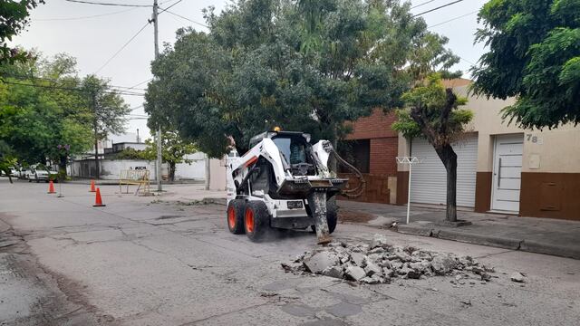 Reparación del hormigón en calle Pellegrini al 700