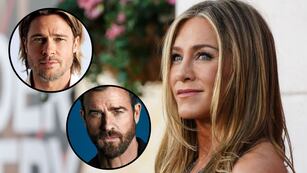 Brad Pitt, Justin Theroux y Jennifer Aniston.