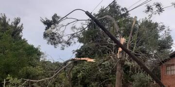 Importantes daños en el tendido eléctrico tras una fuerte tormenta en Montecarlo.