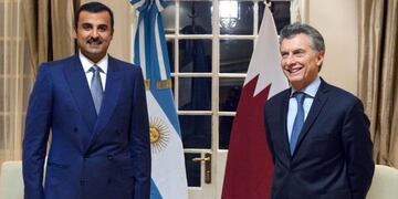 Mauricio Macri junto al Emir de Qatar, Sheik Tamin bin Hamad Al Thani. / Imagen ilustrativa / Archivo