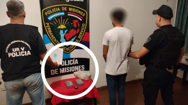 Detienen a un individuo en posesión de cocaína en Puerto Iguazú.