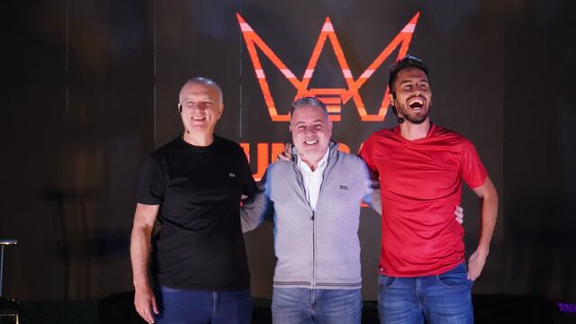 De izquierda a derecha: Néstor Grindetti, Fabián Doman, Juan Marconi.