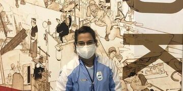 Paula Pareto fue la primera argentina en llegar a Tokio.