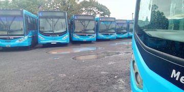 Los ómnibus no salieron a la calle durante la mañana debido a la medida de fuerza. (@somosrosariook)