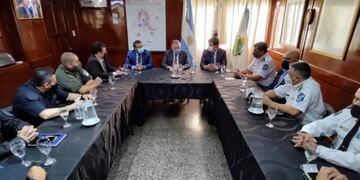 Jaldo se reunió en Banda del Río Salí con el ministro de Seguridad, Eugenio Agüero Gamboa y el intendente Darío Monteros