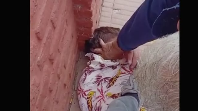 El momento del sometimiento del supuesto ladrón.